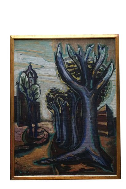 null KLIEMANN Carl-Heinz (1924 - 2016)
Paysage aux arbres et église
Huile sur toile...