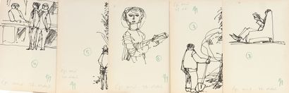 null École HONGROISE - XXe siècle
Scènes de vie
Suite de 25 dessins au feutre,
10,5...