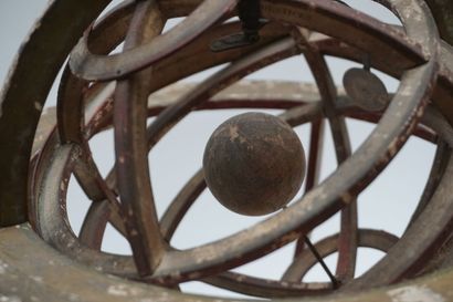 null ARMILLARY AND PLANETARY SPHERES
- A cardboard armillary sphere on turned wooden...