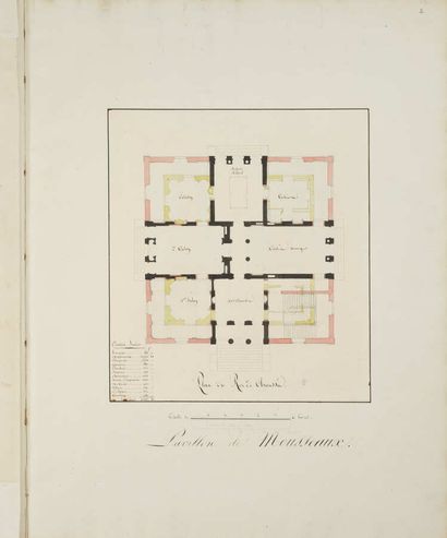 null FONTAINE Pierre François, « Recueil de (51) projets » dont le Pavillon de Mousseau...