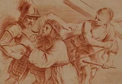 null Cesare GENNARI (Cento 1637-Bologne 1688) 
Le Christ portant sa croix
Sanguine
19,6...