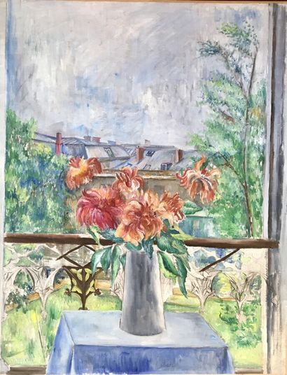 null Olga VTOROFF (1898-1936)
Bouquet de fleurs
Huile sur toile, 
92 x 73 cm.