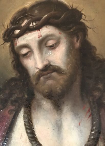 null 16th century school
Christ with outrages
Oil on canvas,
41,5 x 30,5 cm. 
Restorations....