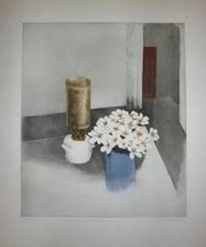 null Annapia ANTONINI (Né en 1942)
Fleur et bougies
Gravure, 
38 x 29 cm.