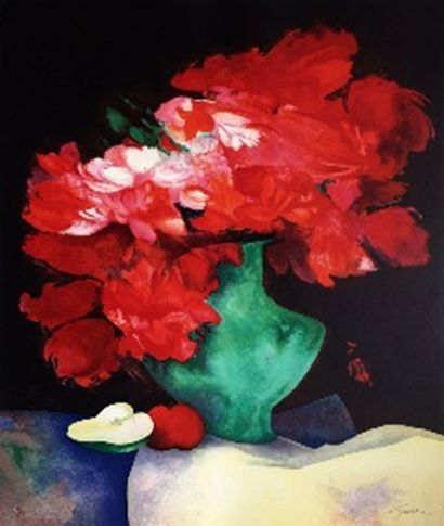 null Claude GAVEAU (1940-2021)
Bouquet rouge
Lithographie,
56 x 76 cm.