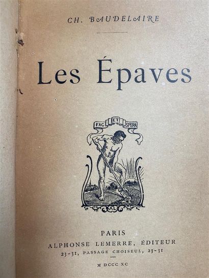 null BAUDELAIRE (Charles). Les Épaves. Paris, Lemerre, 1890 ; in-12 demi-veau fauve,...
