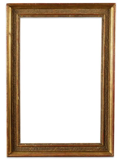 FRAME 
in wood and gilded stucco decorated...