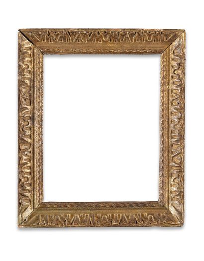 Small gilded wood frame carved with a frieze...