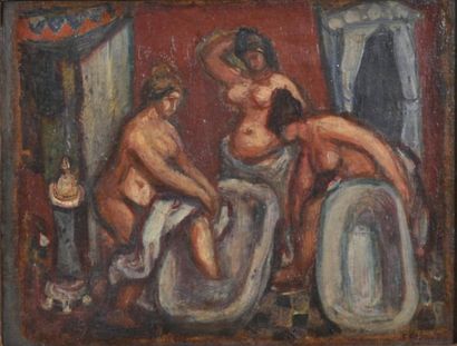 Stanislas ELESZKIEVICS (1900-1963) Les trois grâces Huile sur toile, signée en bas...