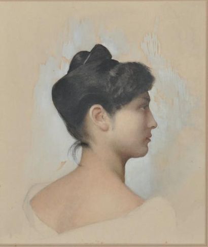 Mathilde, Princesse BONAPARTE (1820-1904) Portrait de jeune femme vue de dos de profil...