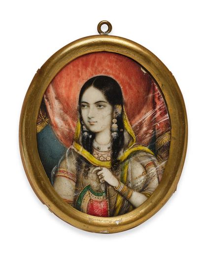ECOLE INDIENNE, vers 1900
Portrait de Arjumand...