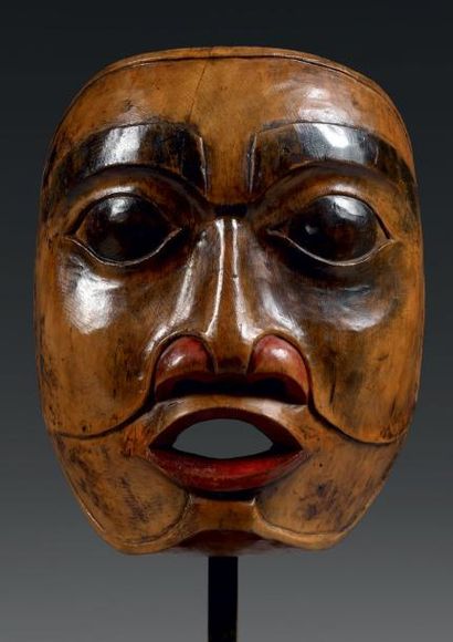 null TLINGIT (Colombie britannique,Canada) Masque portrait, représentant un visage...
