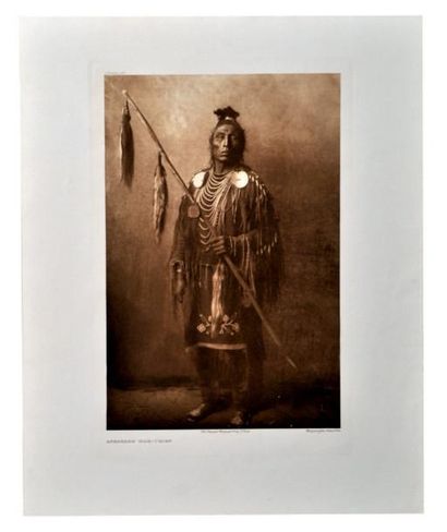 Edward Sheriff CURTIS 1868 - 1952 Apsaroke war chief Grande Photogravure, copyright...