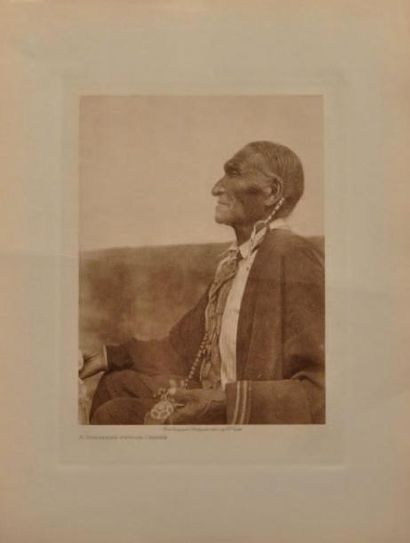 Edward Sheriff CURTIS 1868 - 1952 Cheyenne Peyote Photogravure, originale d'époque...