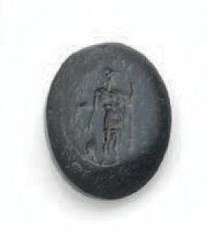  INTAILLE ovale ornée d'un héros Ulysse (?) Nicolo Art Romain, Ier siècle Haut.:...