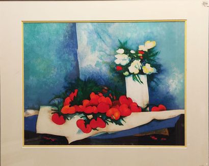 null Claude GAVEAU (1940-2021)
Fleurs et Tomates
Lithographie
41 x 54 cm. (à vue...
