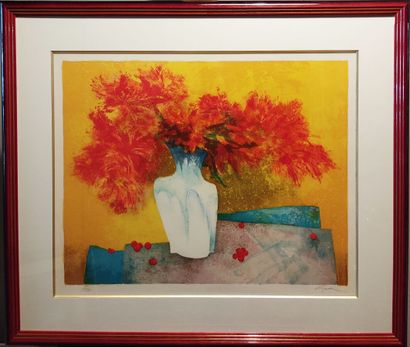 null Claude GAVEAU (1940-2021)
Bouquet rouge
Lithographie
51 x 63 cm.