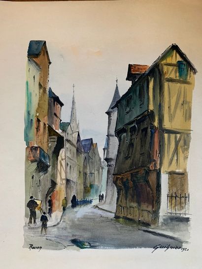 null Fernand GUILNIER (1902-1980)
"Chamonix, 1950" - "Rouen, rue Saint Romain, 1951"
Deux...