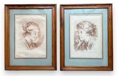 null RÉUNION DE DEUX GRAVURES représentant deux portraits de jeunes femmes
XIXe siècle
Dimensions...