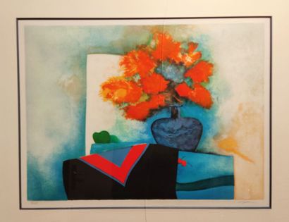 null Claude GAVEAU (1940-2021)
Bouquet rouge
Lithographie,
56 x 76 cm.
(vitre ca...