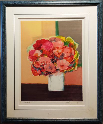 null Claude HEMERET (né en 1929)
Bouquet de fleurs roses
Lithographie 
52 x 40 c...