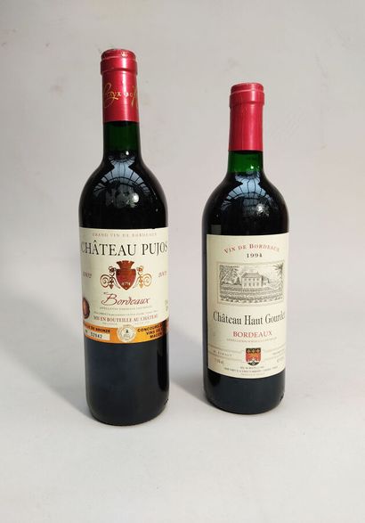 null 1 bouteille Château Pujos, Bordeaux, 2002, dans le goulot 
1 bouteille Chateau...