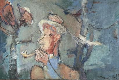 null Nelly MAREZ-DARLEY (1908-2001)
Fumeur de pipe 
Huile sur toile 
60 x 92 
Signé...