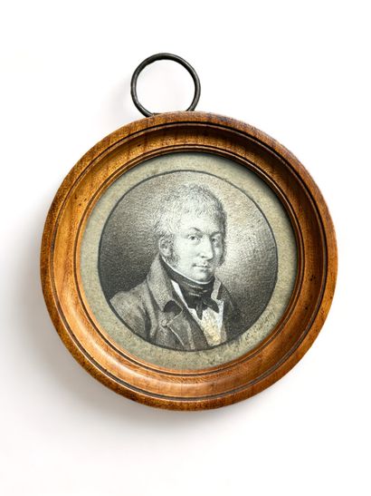 null L. LUSSIGNY (XVIIIe-XIXe siècles)
Portrait d'homme
Miniature au crayon et rehauts...