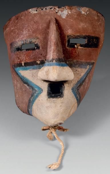 null Masque de Kachina, PUCH-TIHU Kachina Komanchi Mana Hopi, Arizona, U.S.A. Cuir...