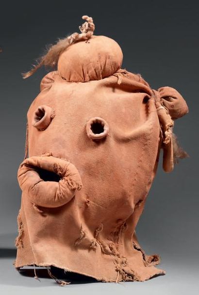 null Masque cagoule de Kachina: CHOQAPOLO Hopi, Arizona, U.S.A. Hauteur: 31 cm Toile...