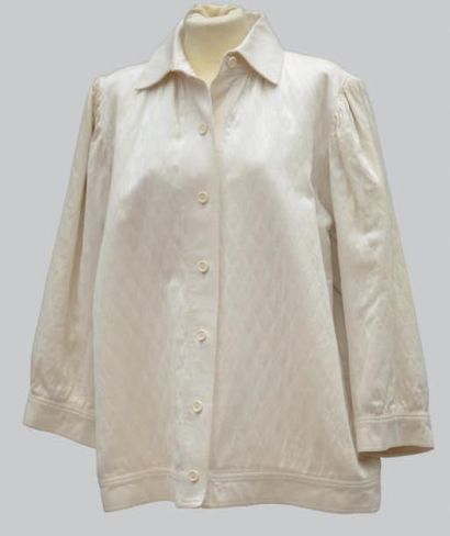 SAINT LAURENT Rive Gauche Veste en pique de coton blanc