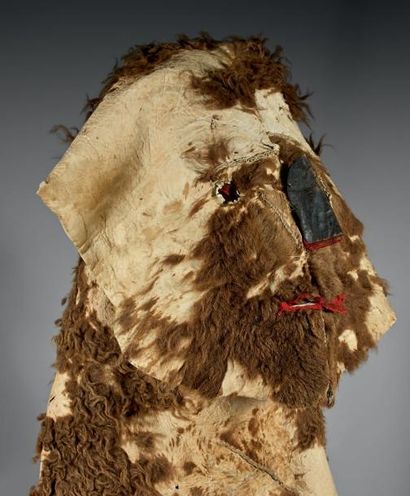 null ROBE DE «MEDICINE MAN» en peau de bison peinte. Circa 1840-1850 Mandan ou Hidatsa,...