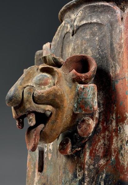null Maya, Mexique ou Guatemala, c.550-950 Ceramic Jaguar Incensario, Maya , Mexico...
