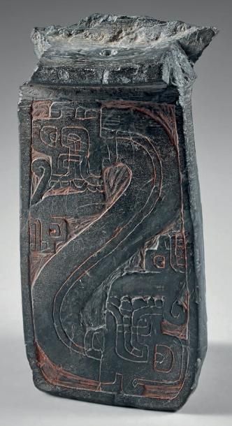 Maya, Mexique, c.550-950 Black Stone Mirror...