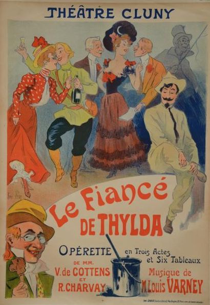 PEAN René, (1875-1940) Théâtre de Cluny Le Fiance de Thylda, 1900, 83 x 58 cm - Affiche...