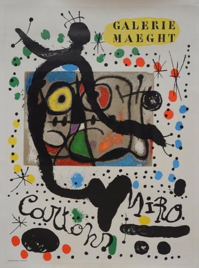 MIRO Joan (1893-1983) Gallerie Maeght, Cartons, 1965, 66 x 48 cm - Affiche d?Exposition,...
