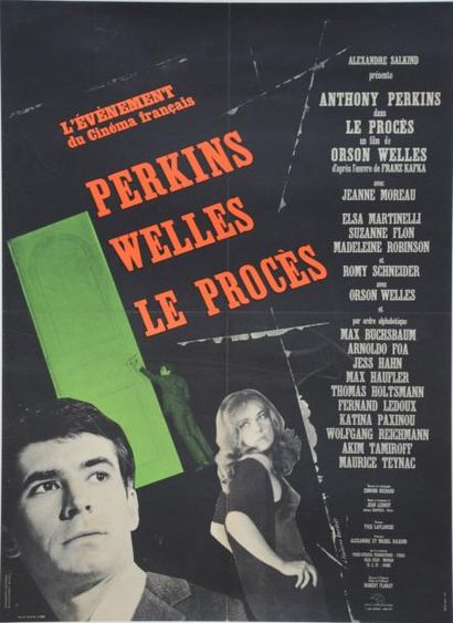 BOURDUGE JOUINEAU Affiche de Cinéma, Offset, Le Procès (Orson Wells) avec Antony...