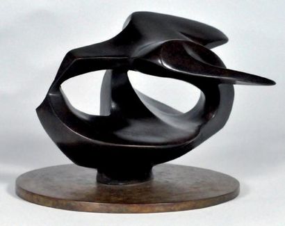 Marcel BODART (1916-1997) Accouplement d'oiseau Bronze patiné, signé et numéroté...