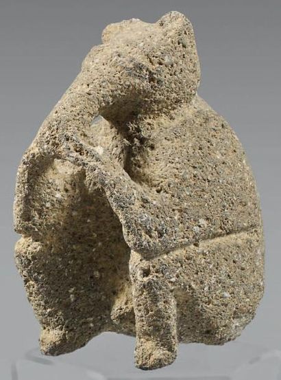 null Diquis, Costa rica, c.800-1500 Pierre grise volcanique. Figure zoomorphe. représentant...