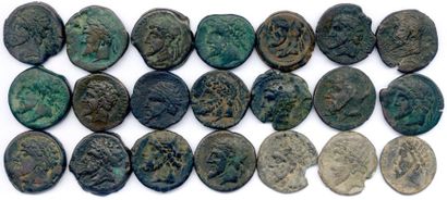 null Lot de 18 bronzes et 3 plombs du Royaume de NUMIDIE - MASINISSA et ses successeurs...