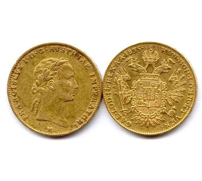 ITALIE MILAN - Lot de deux monnaies François II d'Autriche : demi-souverain 1835...