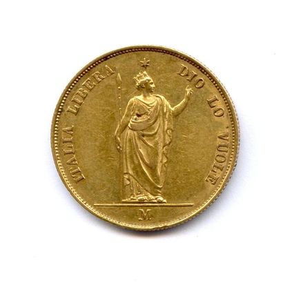 ITALIE LOMBARDIE Gouvernement provisoire 1848 40 Lire 1848 Milan. 12,88 g Fr 474...