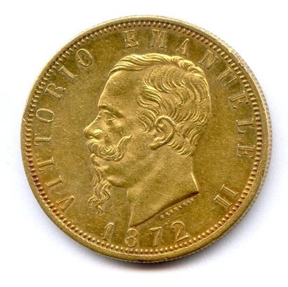 Royaume d'Italie VICTOR EMMANUEL II 17 mars 1861 - 9 janvier 1878 100 Lire 1872 Rome....