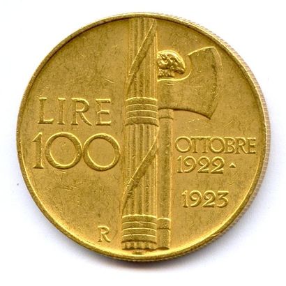 Royaume d'Italie VICTOR EMMANUEL III 100 Lire (faisceau) 1923 Rome. 32,24 g Fr 30...