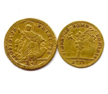 VATICAN Lot de deux monnaies PIE VI Giannangelo Braschi 15 février 1774 - 29 août...