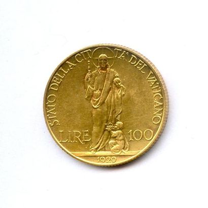 VATICAN PIE XI 1922-1937 100 Lire 1929-an VIII. 8,78 g Fr 283 Superbe