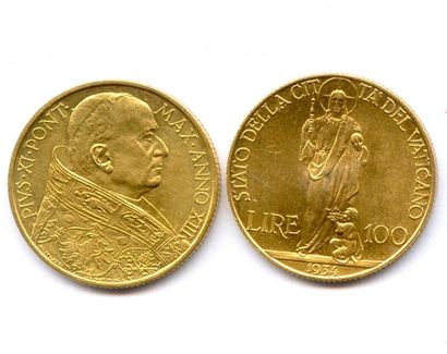 VATICAN Lot de deux monnaies Pie XI : 100 Lire 1934-an XIII. Superbes