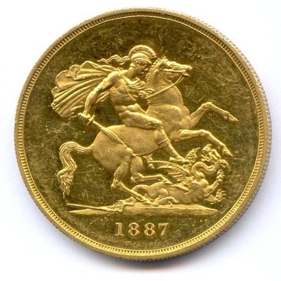 ROYAUME-UNI VICTORIA 1837-1901 5 Pounds (buste couronné) 1887 Année du Jubilée. 39,70...
