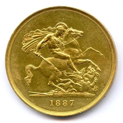 ROYAUME-UNI VICTORIA 1837-1901 5 Pounds (buste couronné) 1887 Année du Jubilée. 39,93...