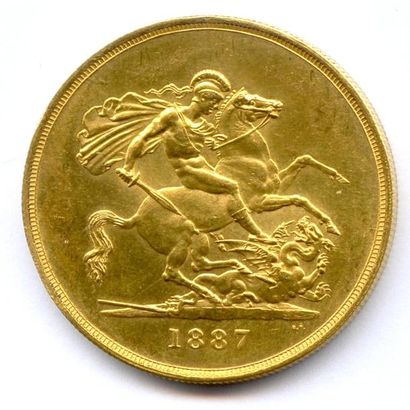 ROYAUME-UNI VICTORIA 1837-1901 5 Pounds (buste couronné) 1887 Année du Jubilée. 39,91...